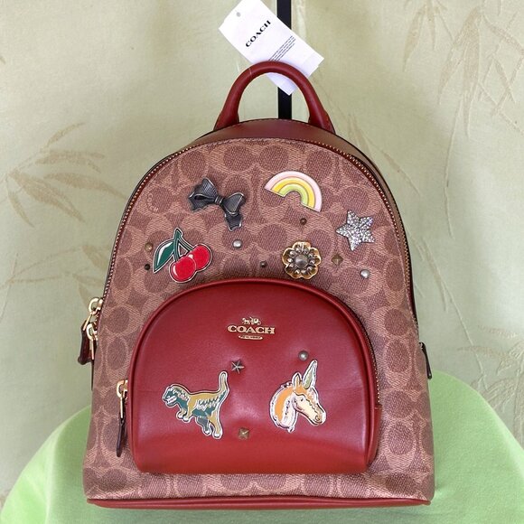 COACH CARRIE BACKPACK 23 W/SOUVENIR 7 PIN CUSTOMIZATION:NWT 1029 1-OF-A-KIND - Picture 1 of 13